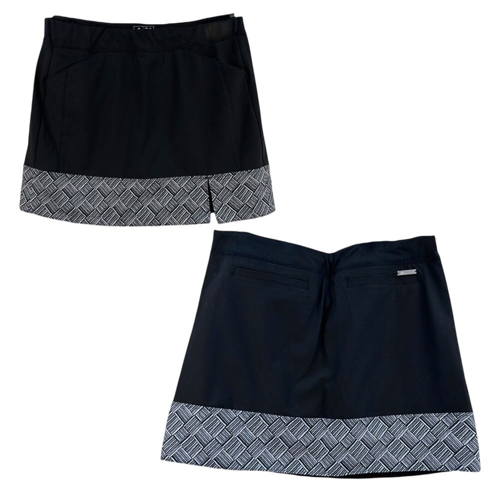 Adidas Skort Women's S Black White A-Line Mini Lined Stretch‎ Pockets Activewear